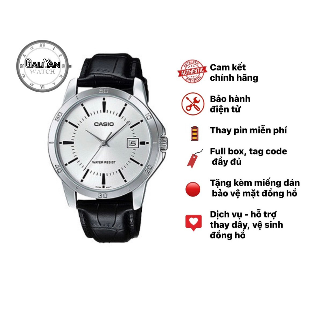 Casio Collection MTP-V004L-7A – Orologio Elegante Al Quarzo, Cinturino In Pelle, Design Classico Senza Tempo