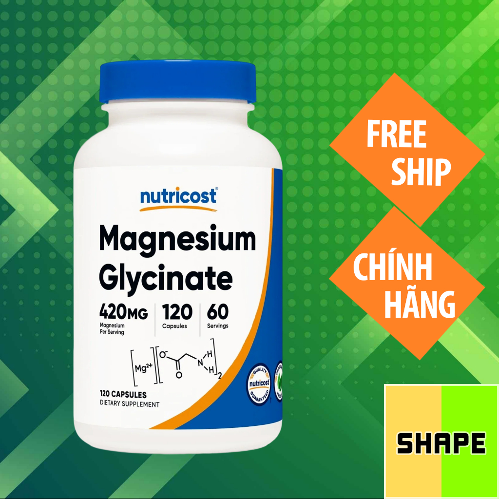 Viên Bổ Sung Magie Nutricost Magnesium Glycinate [420 mg] Chính