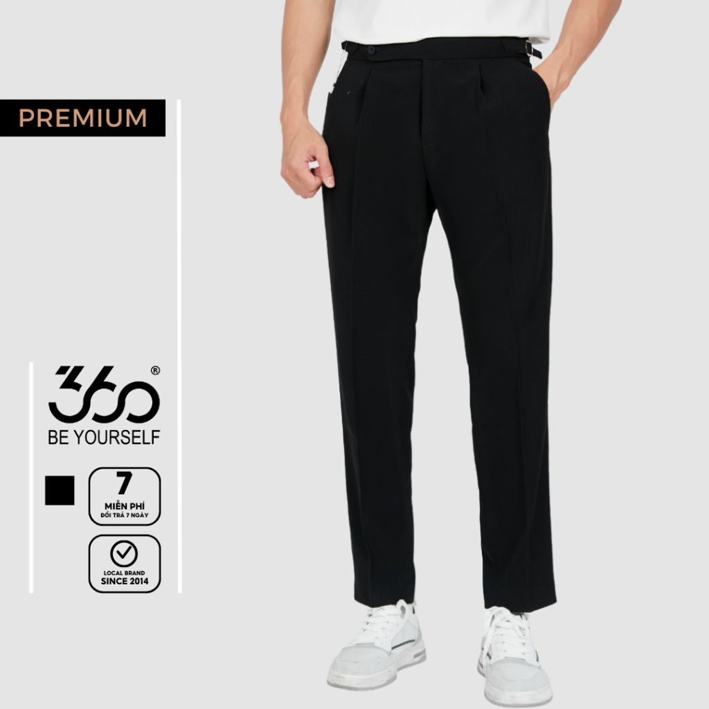Quần tây sidetab Nam cạp cao dáng crop trẻ trung 360 Boutique chất liệu cotton – QACOL010