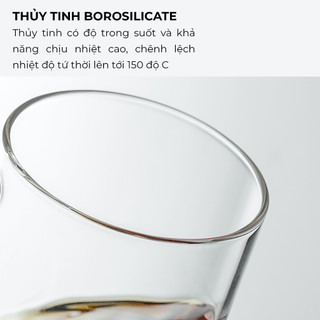 Volcano Ly thủy tinh uống trà cà phê 360ml Cafede Kona