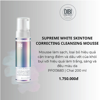 DIBI MILANO Supreme White Skintone Correcting Cleansing Mousse - Bọt rửa làm sạch mặt đều màu trắng sáng da kv