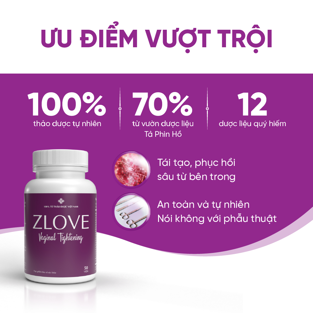 Ảnh 4 Hộp Viên Uống ZLOVE Grow Green AZ- Tăng Cường Ham Muốn, Se Khít  Vùng Kín Sau Sinh( Hộp 50 Viên ) 4ZLV 2