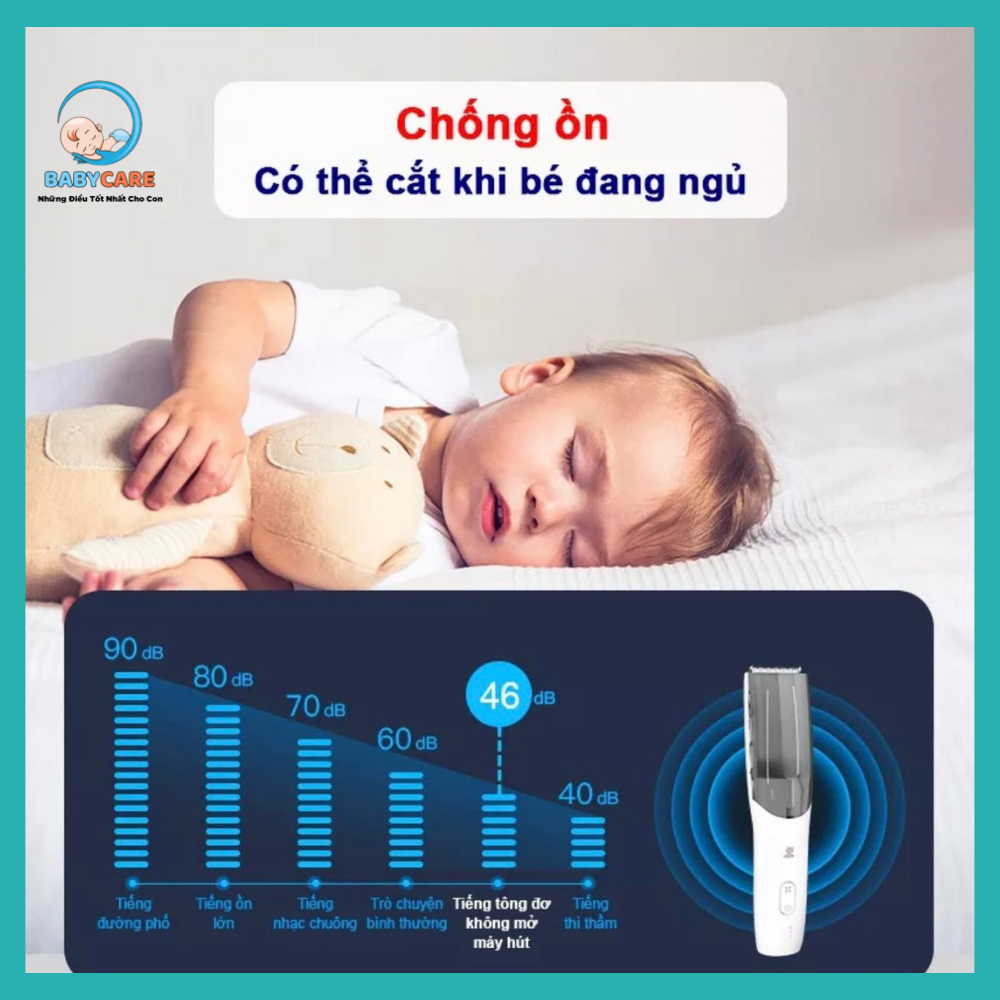 [BẢN MỚI] Tông Đơ Cắt Tóc Cho Bé BabyCare, Tông Đơ Cắt Tóc Cao Cấp Cho Bé Và Gia Đình Có Động Cơ Kép Lực Hút Tóc Mạnh