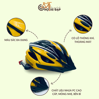 [Tặng chuông xe đạp] Mũ Bảo Hiểm Xe Đạp CADENA D13 Siêu Nhẹ, Nhựa PC Chống Va Đập, Thoáng Khí Điều Chỉnh Size Linh Hoạt