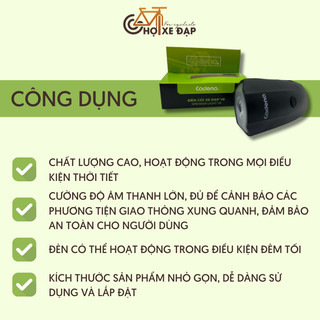 Đèn Còi Xe Đạp 7588 Chính Hãng Cao Cấp Kháng Nước, 4 Chế Độ Sáng Dung Lượng Pin 1200mAH