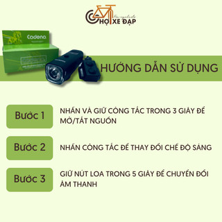 [Tặng Dầu Tra Xích] Đèn Còi Xe Đạp CADENA Y9 Chính Hãng Dung Lượng Pin 1500mAh Kháng Nước Tốt Đèn Siêu Sáng Còi To