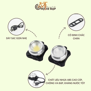 Đèn Trước Sau Xe Đạp HJ-030B Gắn Xe Đạp Thể Thao Kèm Cáp Sạc Siêu Sáng Chống Nước Cực Tốt Chuyên Dụng Bền Bỉ