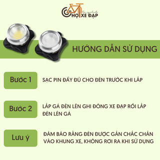 Đèn Trước Sau Xe Đạp HJ-030B Gắn Xe Đạp Thể Thao Kèm Cáp Sạc Siêu Sáng Chống Nước Cực Tốt Chuyên Dụng Bền Bỉ