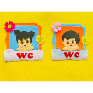 WC - Biển tên nhà vệ sinh bé trai bé gái TRANG TRÍ MẦM NON