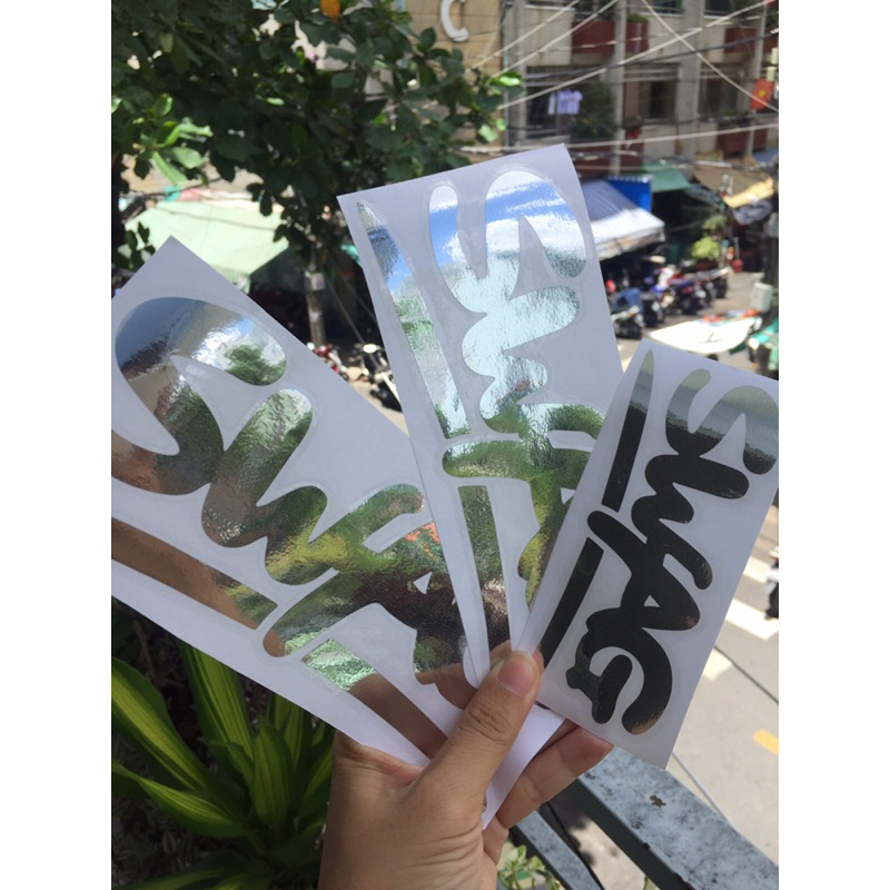 Chữ SWAG chất liệu Crom, dán lên mọi màu xe. Decal chống nước