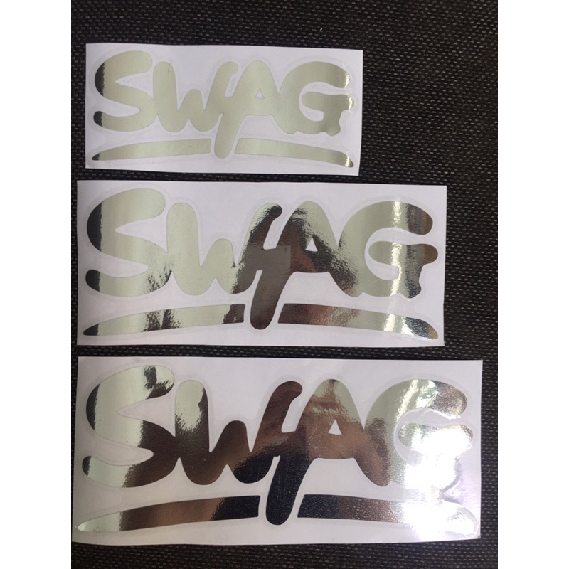 Chữ SWAG chất liệu Crom, dán lên mọi màu xe. Decal chống nước