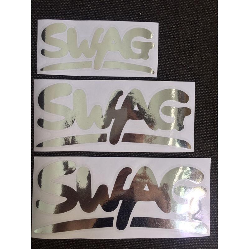 Chữ SWAG chất liệu Crom, dán lên mọi màu xe. Decal chống nước