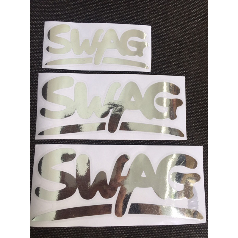 Chữ SWAG chất liệu Crom, dán lên mọi màu xe. Decal chống nước