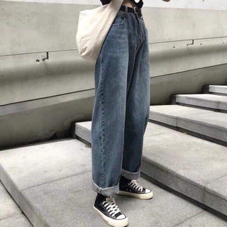 Quần Jeans Ống Rộng SIMPLE JEANS Xanh Đậm Unisex QuanJean952_P0K18