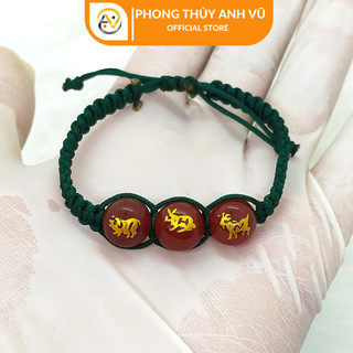 Vòng tết chỉ may mắn - Vòng tay tam hợp quý nhân hợi mão mùi - Bảo hành 12 tháng