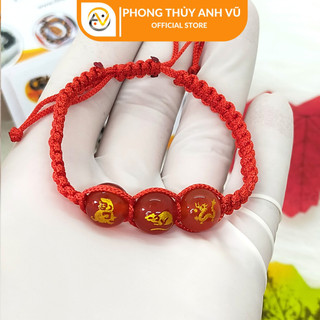 Vòng tết chỉ đỏ may mắn thân tý thìn - Vòng tay tam hợp quý nhân quý thần - Bảo hành 12 tháng