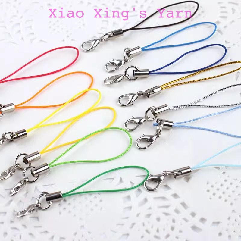 Túi 10 dây treo điện thoại, móc khoá nhiều màu có kèm càng cua làm đồ thủ công handmade | Xiaoxing’s Yarn