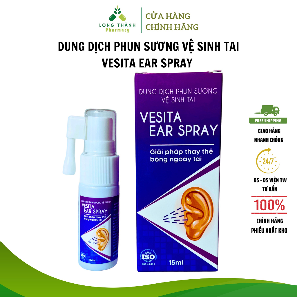 Dung dịch phun sương xịt tan ráy tai VESITA EAR SPRAY - Thay thế bông ...