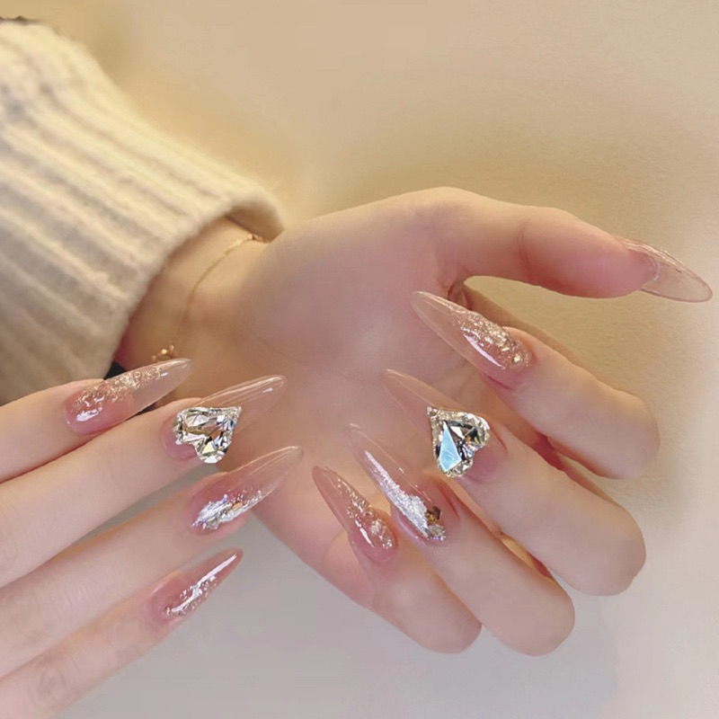 Túi 10v đá hình tim (mẫu 2) size 8mm màu ngẫu nhiên trang trí mong