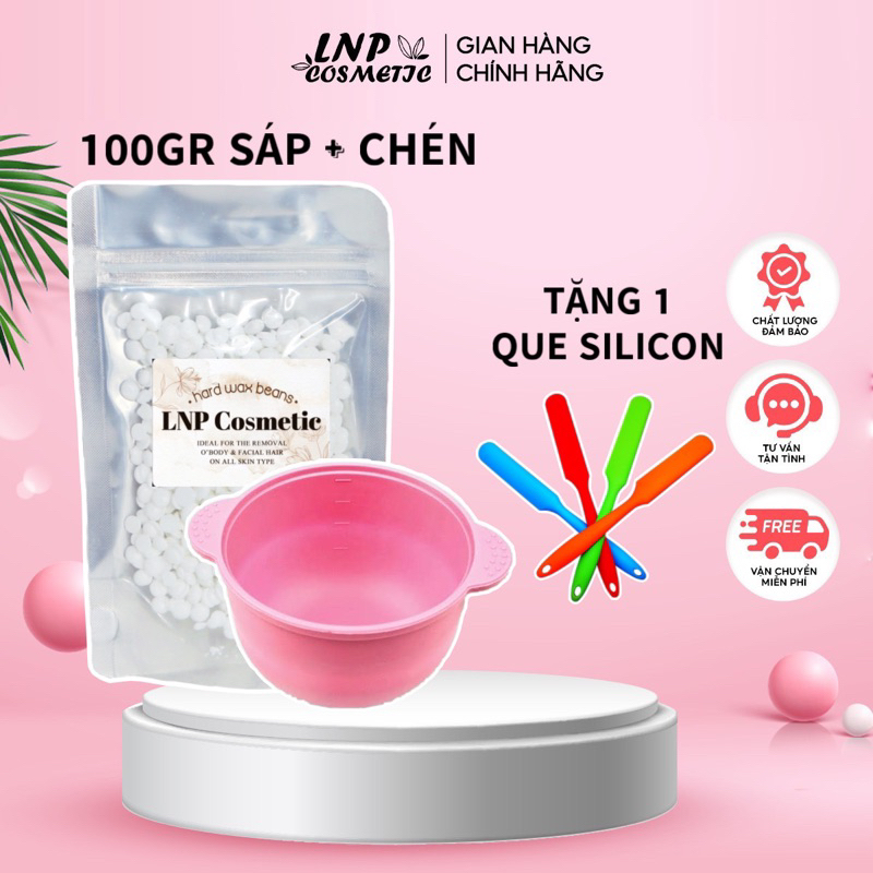 Combo sáp wax lông nóng [FREESHIP] sáp dừa ,chén , 10ml mỡ trăn tặng ...