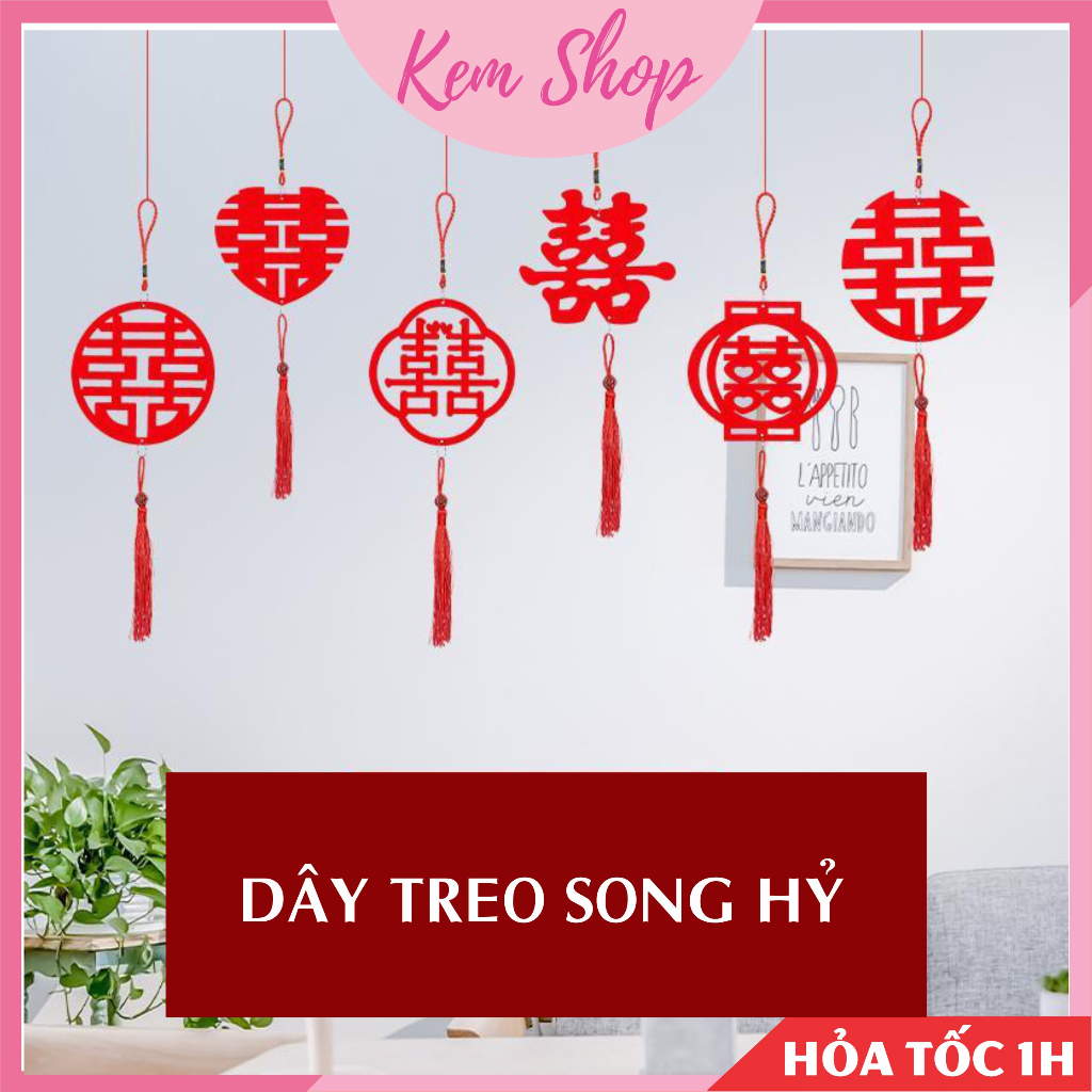Phụ kiện set 2 dây treo tay nắm cửa trang trí đám cưới - Kem Shop