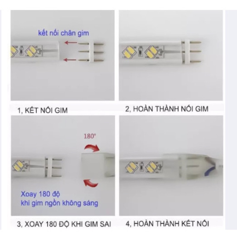 Nguồn dây led 3 màu, chấn lưu dây led 5730 3 chân kim đầu nối 220v