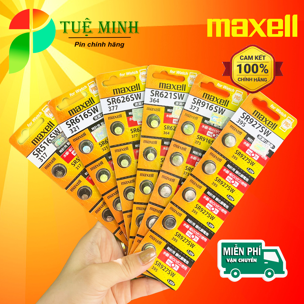 Vỉ 5 Viên Pin đồng hồ Maxell SR626SW /SR621SW /SR416SW /SR521SW ...