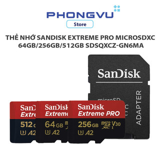 Thẻ nhớ SanDisk Extreme Pro microSDXC 64GB/256GB/512GB (SDSQXCD-256G-GN6MA) (Có adaptor) (Bảo hành 60 tháng)