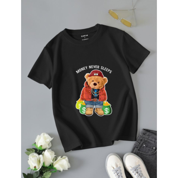 HÌNH ỦI ÉP NHIỆT logo GẤU MONEY IN ÁO.MẦU SẮC ẤN TƯỢNG- Hàng thiết kế .IN ỦI TRỰC TIẾP BẰNG BÀN LÀ.BÀN ỦI [khuyến