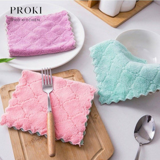 Combo 10 khăn lau đa năng PROKI KITCHEN 2 mặt siêu thấm nước, khăn lau bếp từ, khăn lau nhà bếp đa năng siêu thấm hút