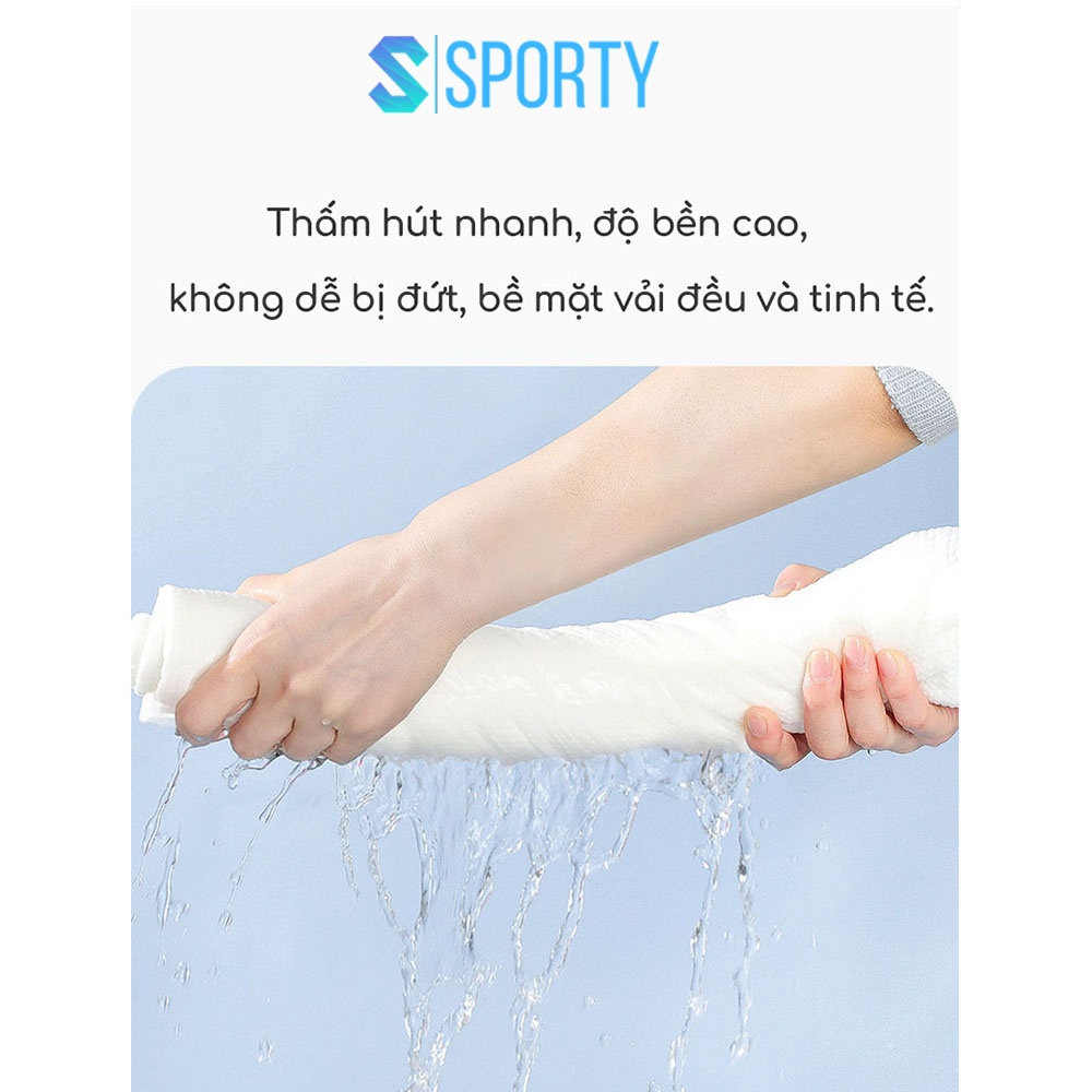 Khăn tắm và khăn mặt SPORTY nhỏ gọn làm từ vải không dệt thấm hút nhanh, tái sử dụng nhiều lần