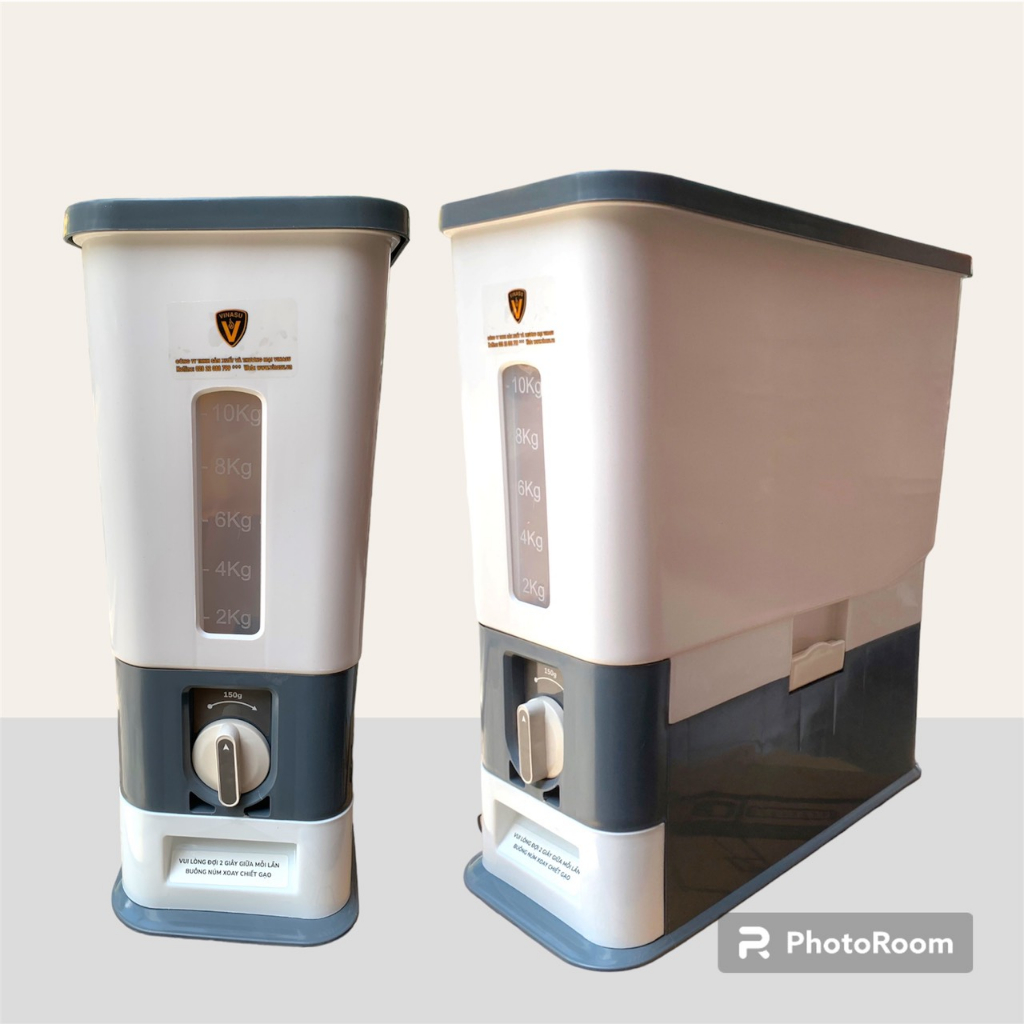Thùng đựng gạo thông minh tiện ích 16kg có hộc đong gạo nút vặn lấy gạo tự động