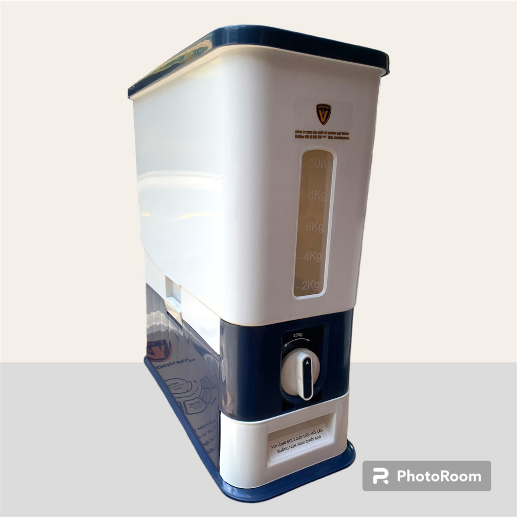 Thùng đựng gạo thông minh tiện ích 16kg có hộc đong gạo nút vặn lấy gạo tự động