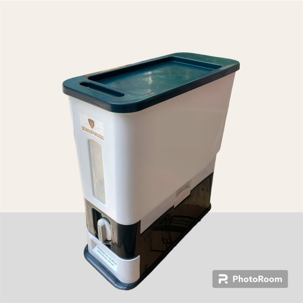 Thùng đựng gạo thông minh tiện ích 16kg có hộc đong gạo nút vặn lấy gạo tự động