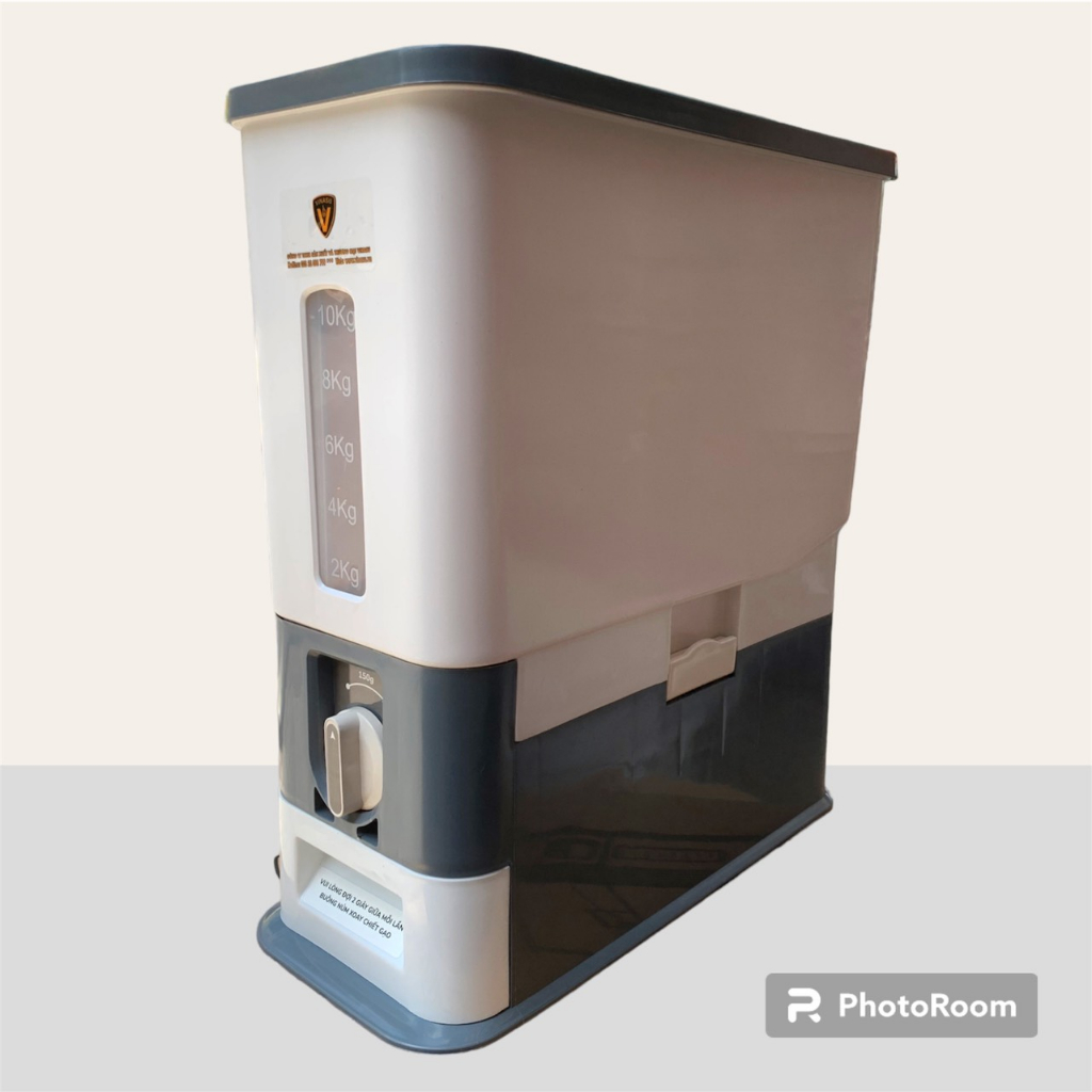 Thùng đựng gạo thông minh tiện ích 16kg có hộc đong gạo nút vặn lấy gạo tự động