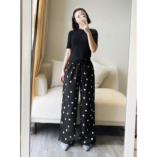 𝗛𝗮̀𝗻𝗴 𝗰𝗵𝗶́𝗻𝗵 𝗵𝗮̃𝗻𝗴 quần lụa giấy kẻ sọc chấm bi ON WORKSHOP