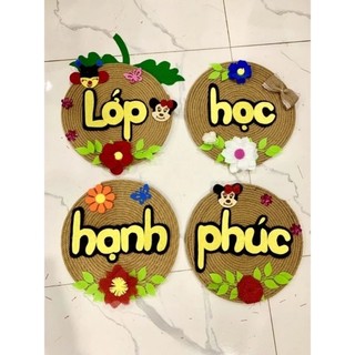 Steam lớp học hạnh phúc trang trí lớp học mầm non, tiểu học (bện dây thừng)