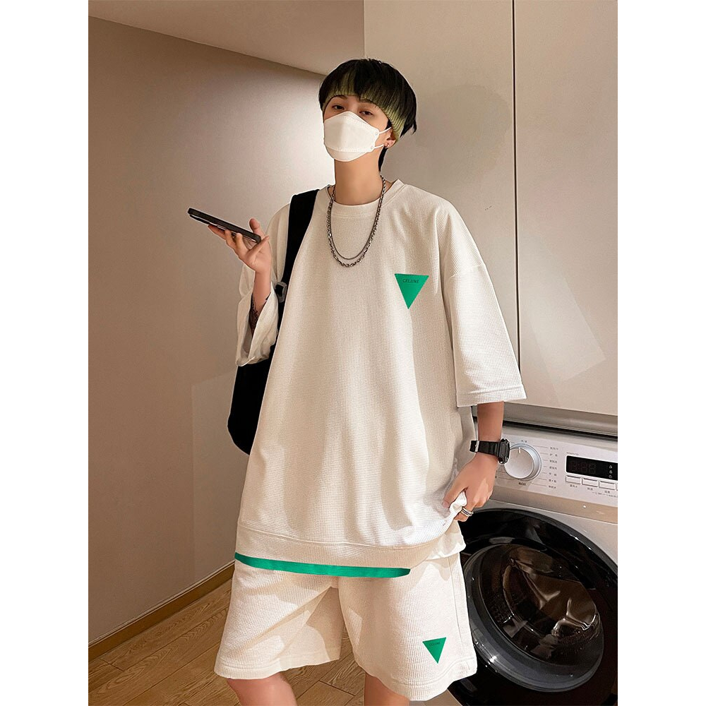 Set đồ bộ HappyFamily in logo tam giác năng động chất cotton 100 cao cấp