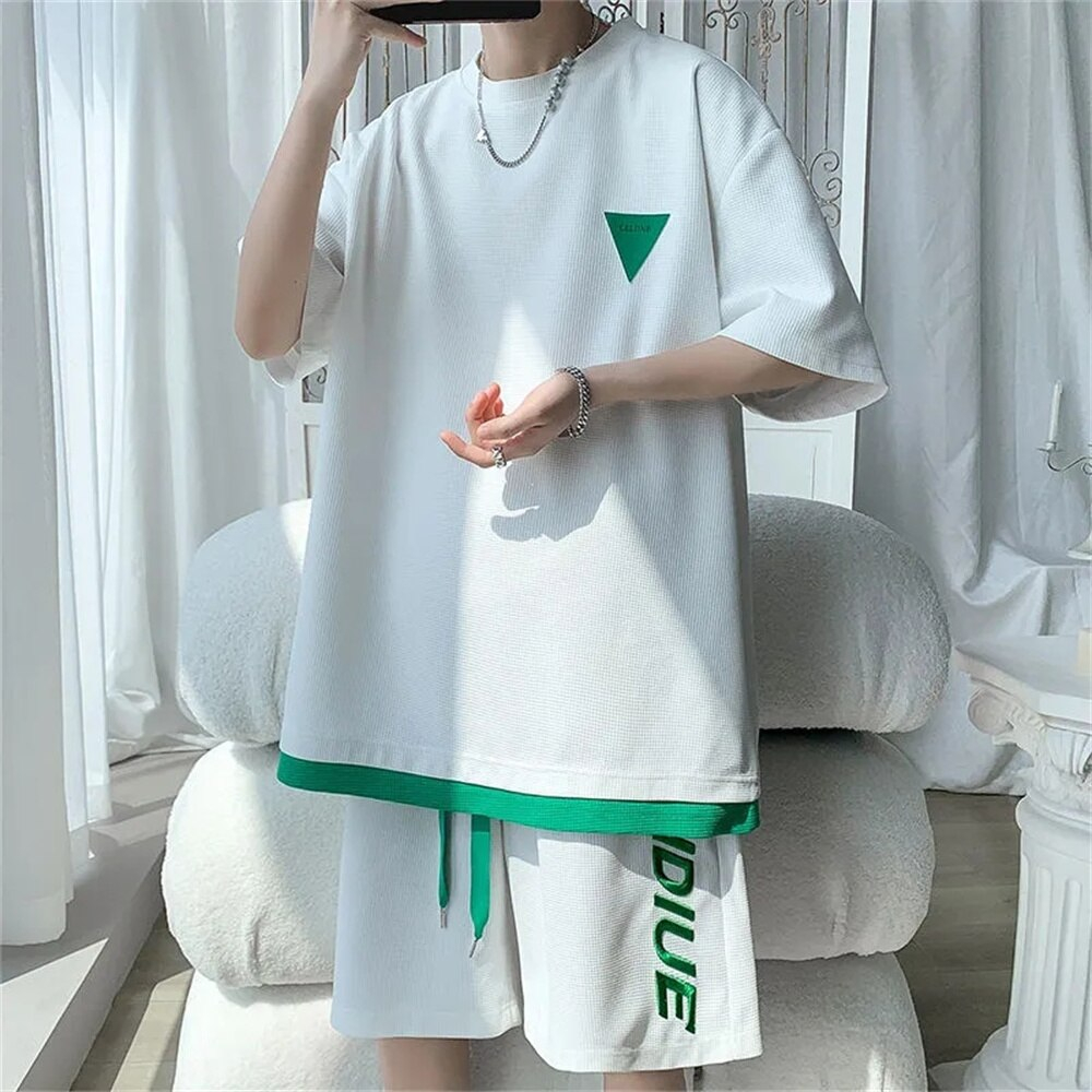Set đồ bộ HappyFamily in logo tam giác năng động chất cotton 100 cao cấp