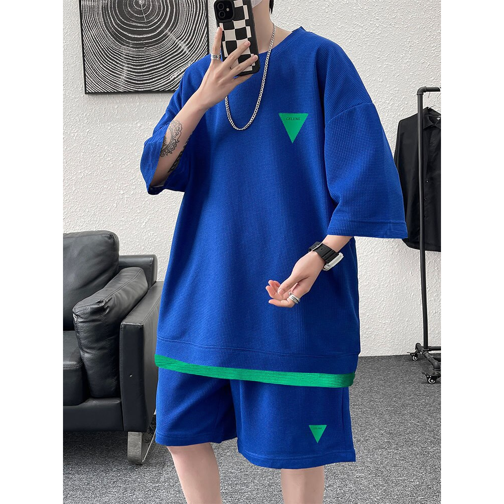 Set đồ bộ HappyFamily in logo tam giác năng động chất cotton 100 cao cấp