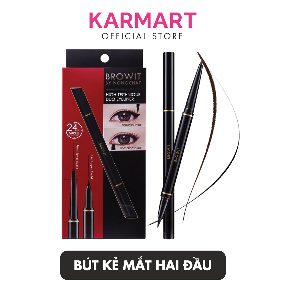 Ảnh Bút Kẻ Mắt 2 Đầu Sắc Nét và Chống Nước Browit Hightechnique Duo Eyeliner 0.5ml + 0.14g 2