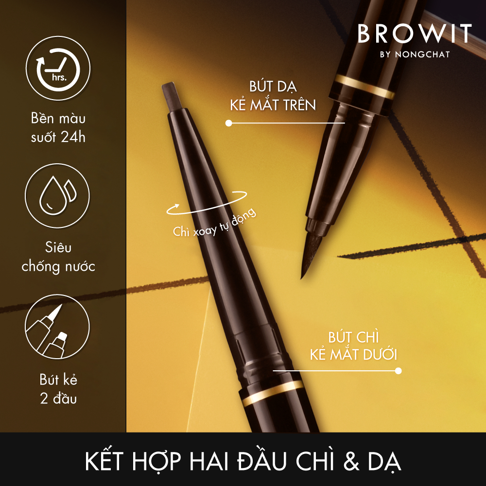 Ảnh Bút Kẻ Mắt 2 Đầu Sắc Nét và Chống Nước Browit Hightechnique Duo Eyeliner 0.5ml + 0.14g 4
