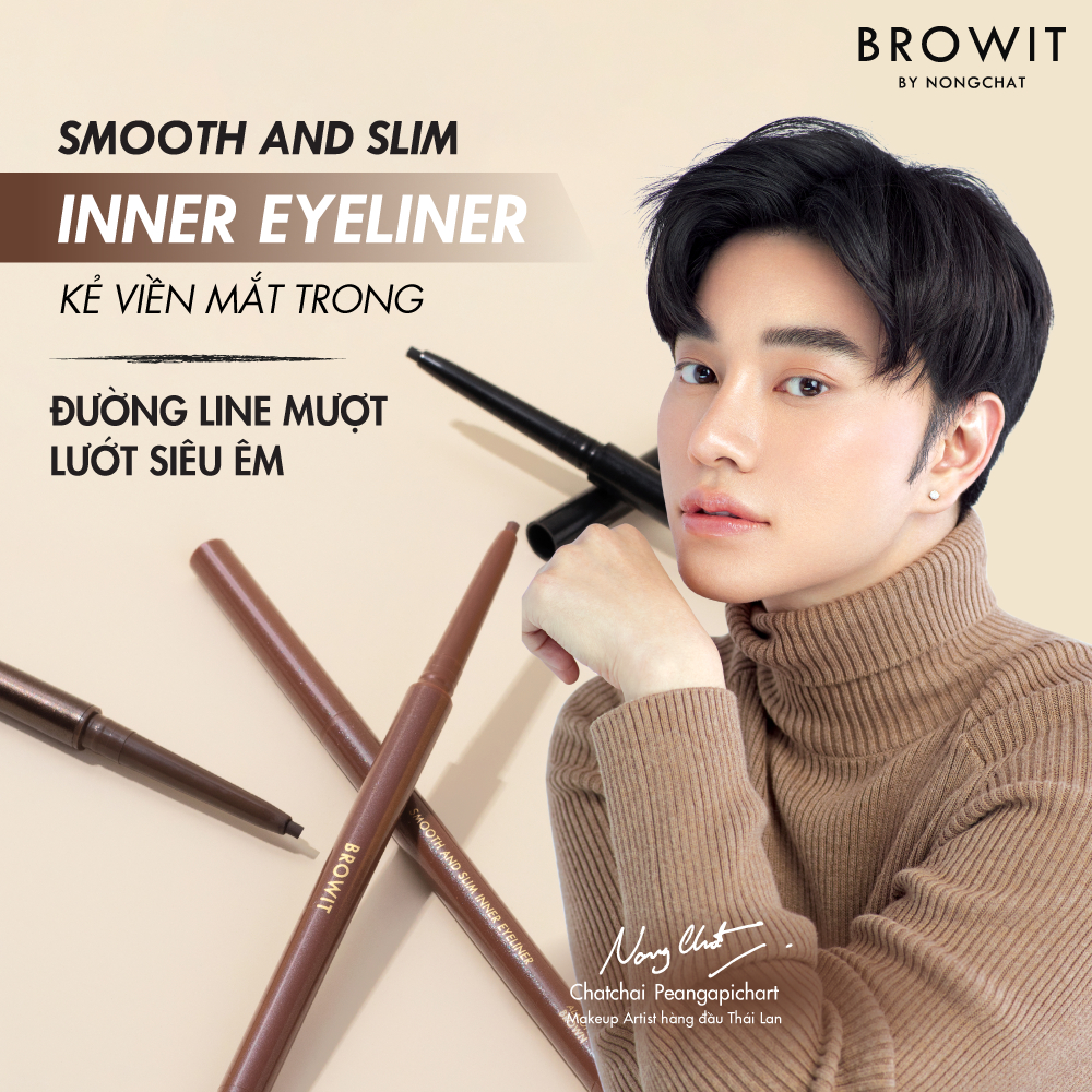 Ảnh Kẻ Viền Mắt Trong Browit Chống Nước, Chì Kẻ Mắt Dạng Sáp Sắc Nét Smooth And Slim Inner Eyeliner 0.1g 3