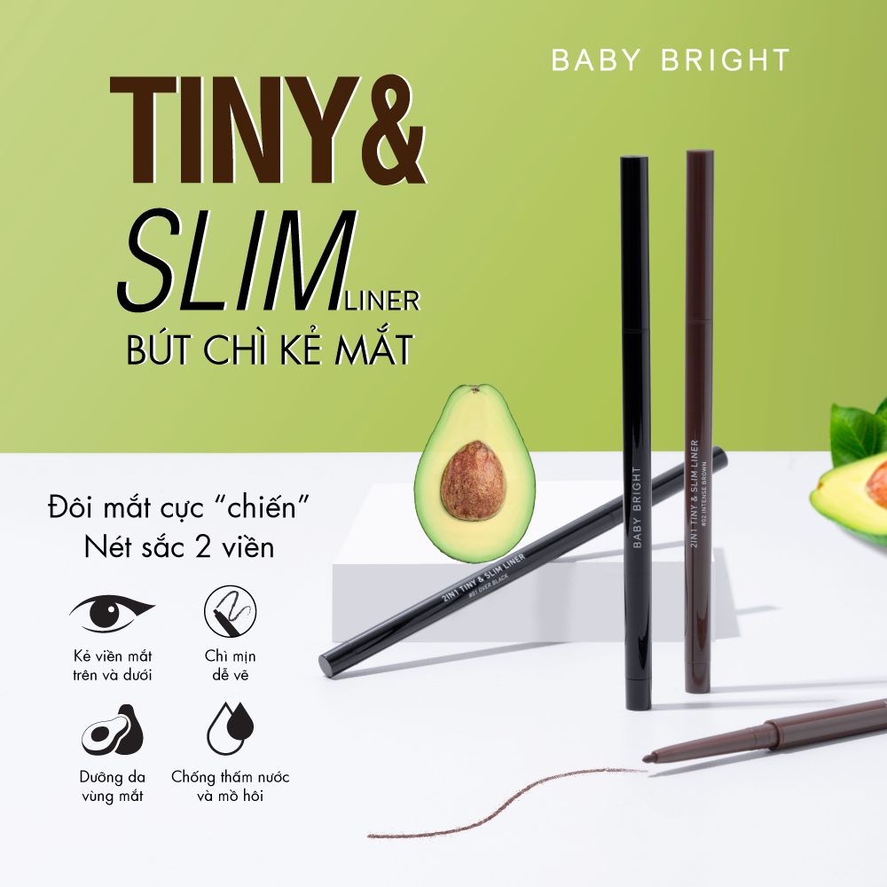 Ảnh Bút kẻ mắt 2 in 1 Baby Bright Tiny & Slim Liner 0.1g 3