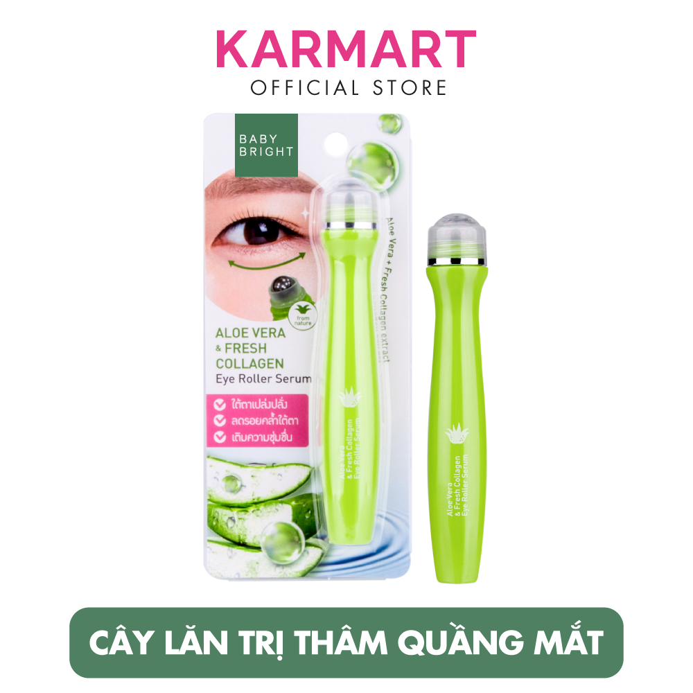 Ảnh Cây Lăn Mắt Lô Hội Và Collagen Tươi Baby Bright Aloe Vera & Fresh Collagen Eye Roller Serum 15ml 2