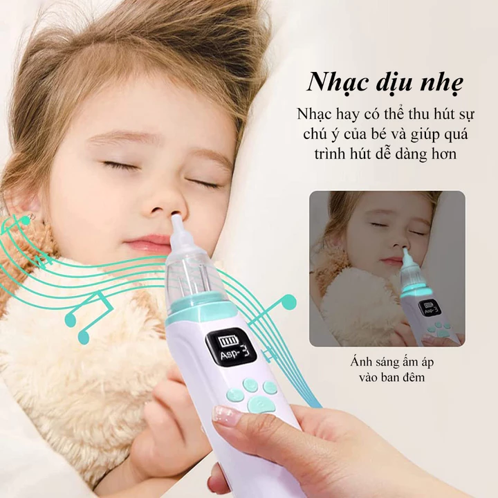 Máy Hút Mũi Cho Bé Sơ Sinh Cao Cấp - Dụng Cụ Làm Sạch Mũi Bằng Điện Êm Dịu An Toàn Cho Trẻ - Máy Hút Đờm 3 Cấp Lực Hút – 3