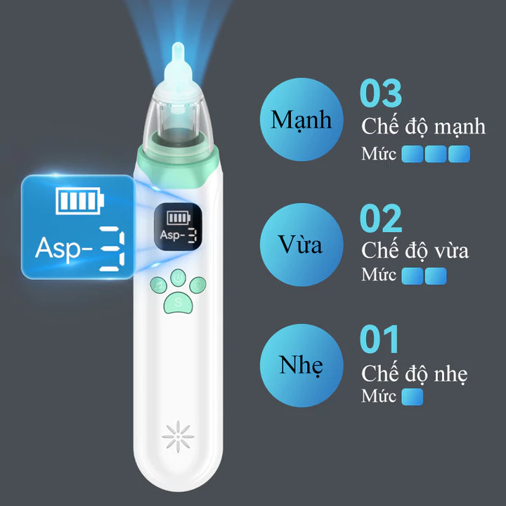 Máy Hút Mũi Cho Bé Sơ Sinh Cao Cấp - Dụng Cụ Làm Sạch Mũi Bằng Điện Êm Dịu An Toàn Cho Trẻ - Máy Hút Đờm 3 Cấp Lực Hút – 2