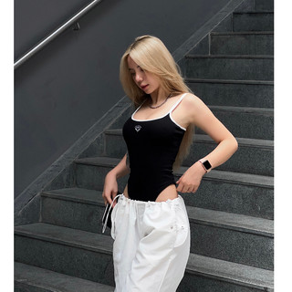 THEKIM Áo bodysuit 2 dây ( có mút ngực ) cao cấp , đáy áo có cúc bấm, chất liệu cotton 2 lớp vải A217
