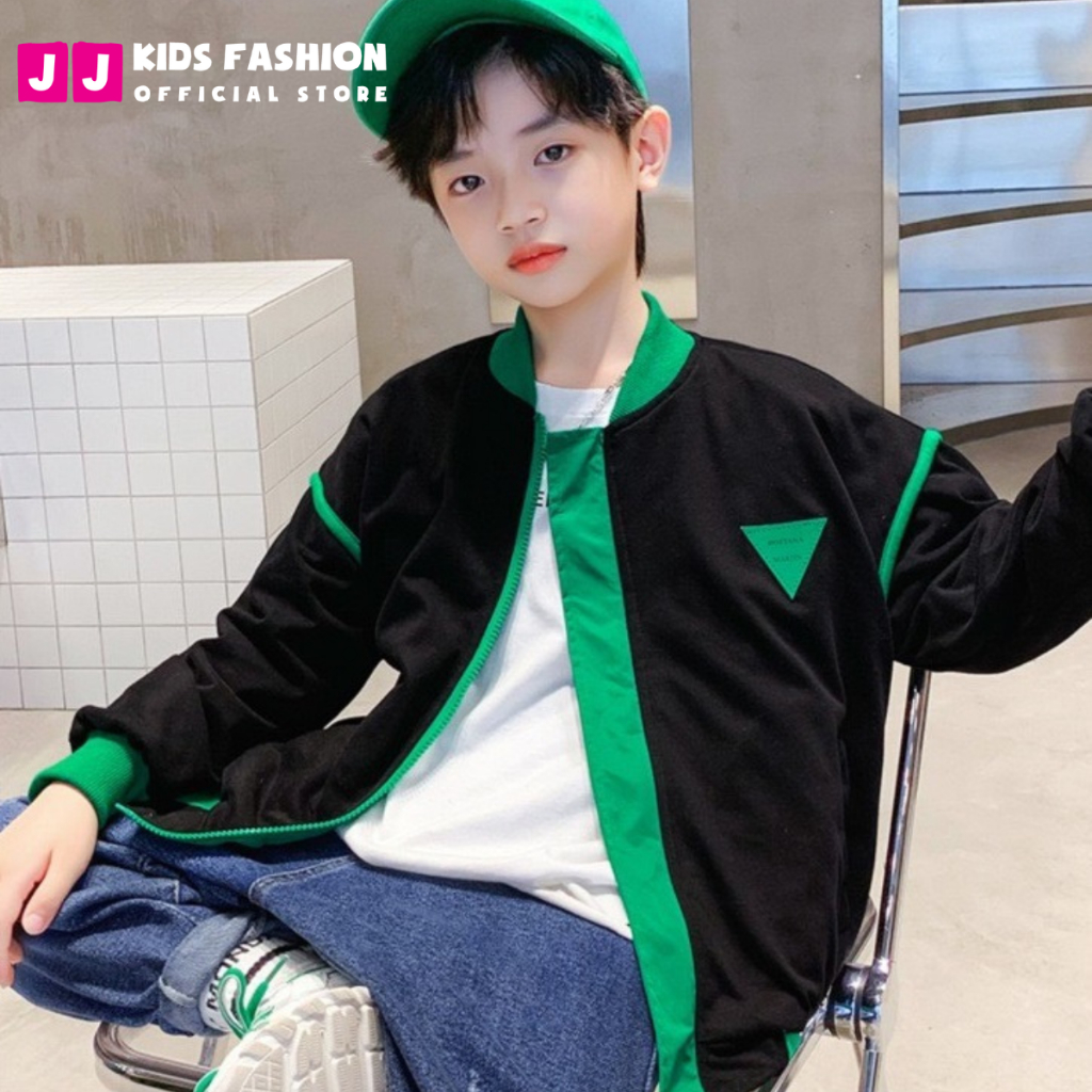 Áo khoác bomber thu đông cho bé thêu chữ thời trang size đại 30 - 60kg - JJ Kids