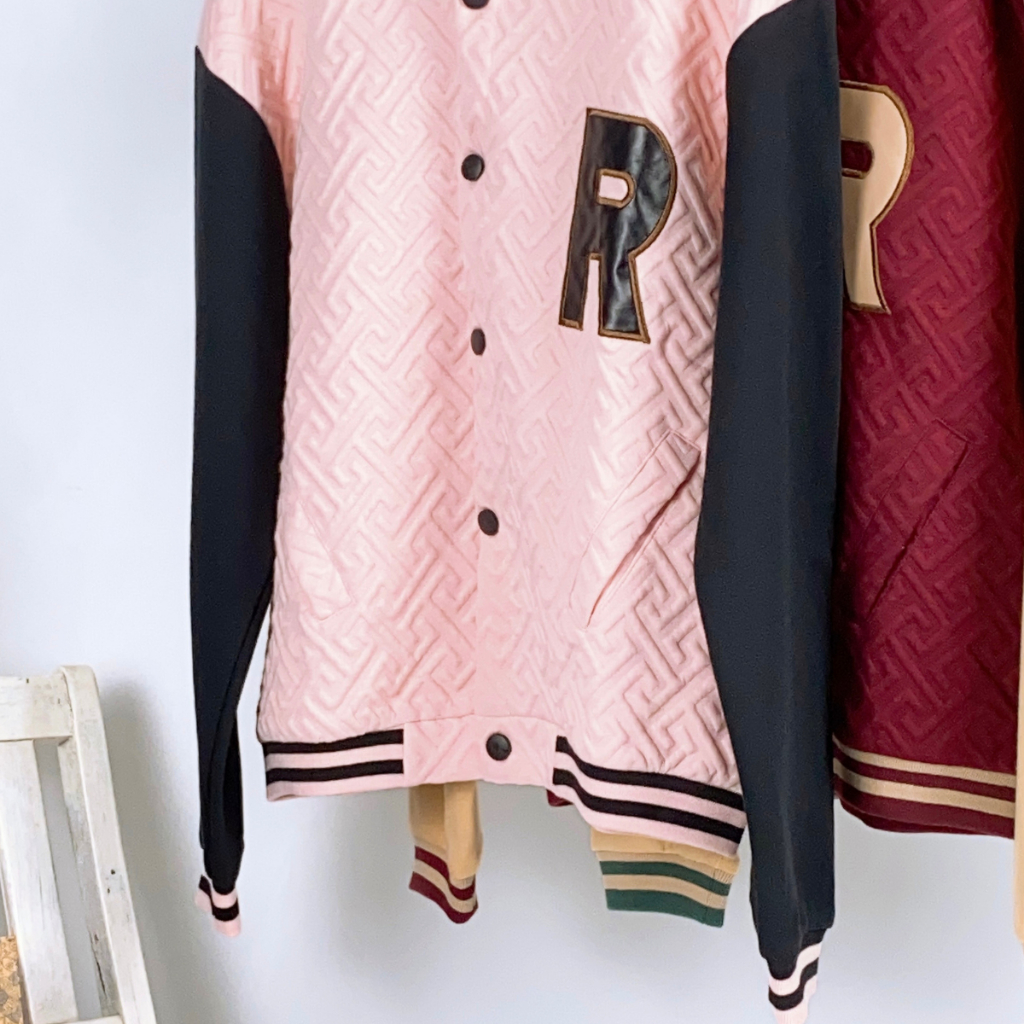 Khoác Bomber Unisex, Áo Bomber bé trai, bé gái thêu chữ thời trang size đại 30 - 60kg - JJ Kids